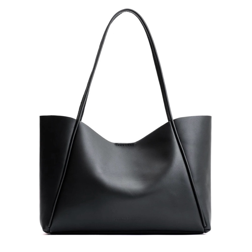 Portland Leather Elegant Black Tote Bag
